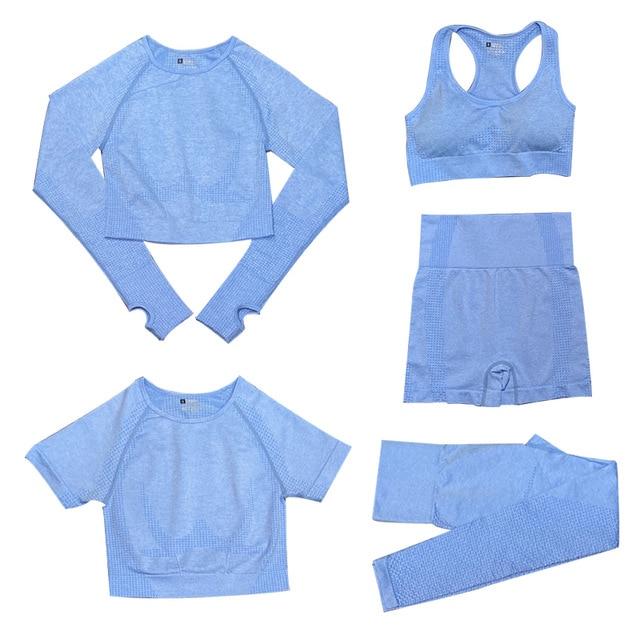 5-delige Sport Set | Dames tops en sportleggings met hoge taille - Image 11