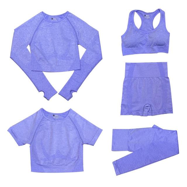 5-delige Sport Set | Dames tops en sportleggings met hoge taille - Image 12