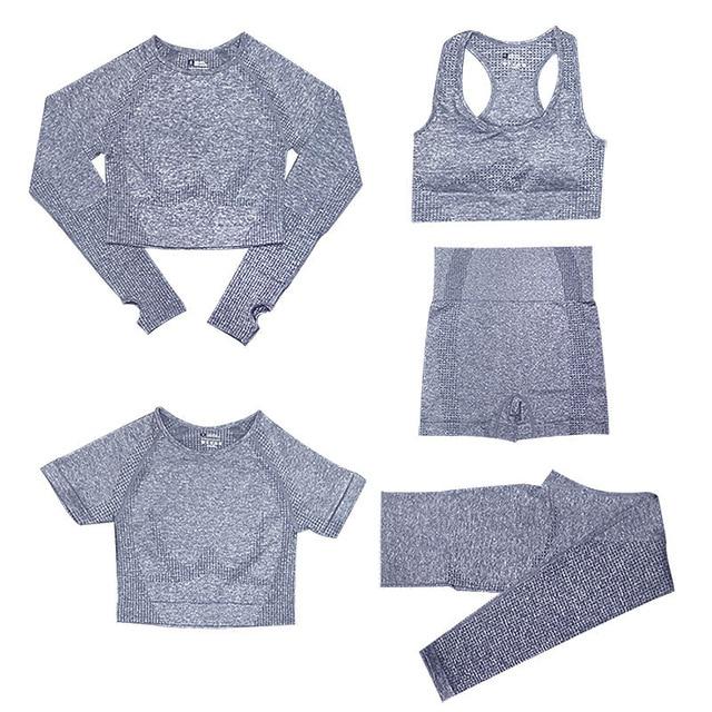 5-delige Sport Set | Dames tops en sportleggings met hoge taille - Image 8