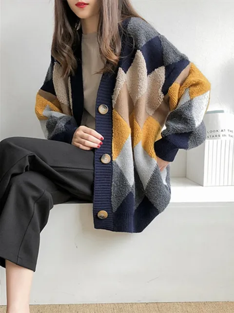 Aleda | Geruit knoopvest - Image 2