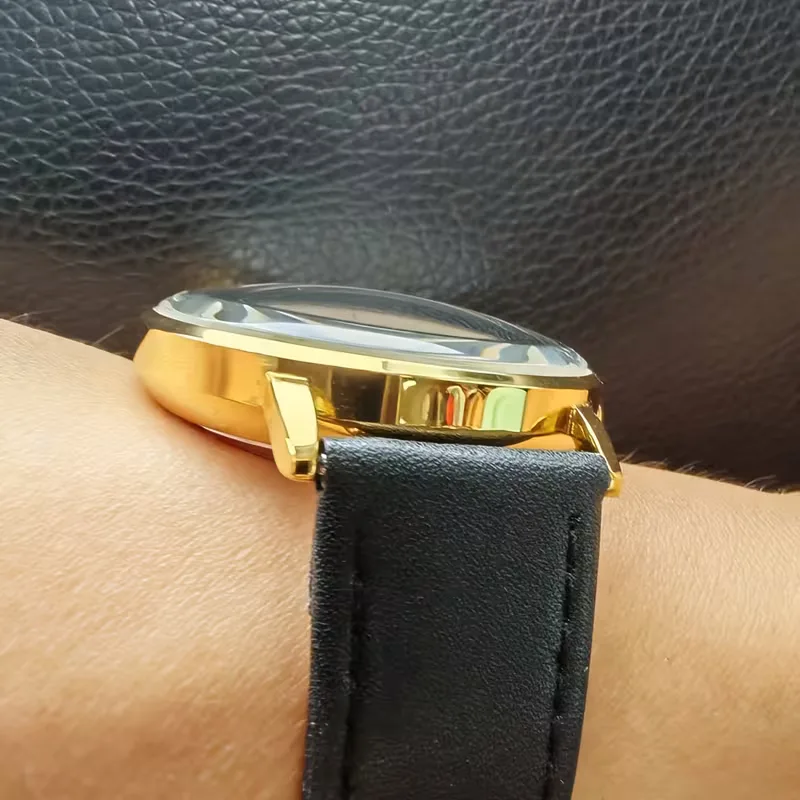 Analoge horloge met leren band - Image 4