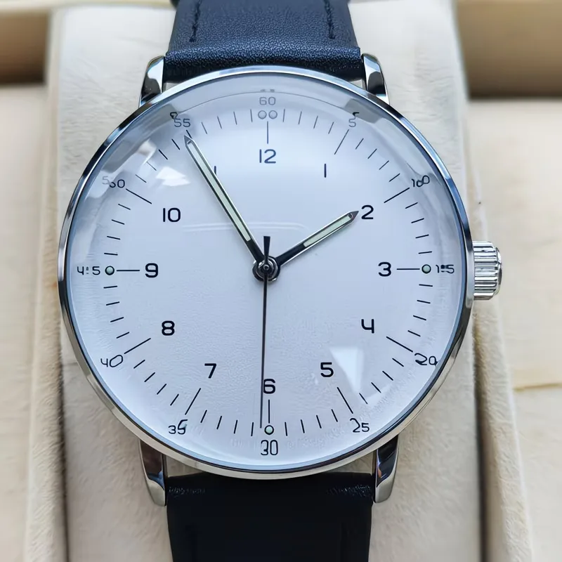 Analoge horloge met leren band - Image 9