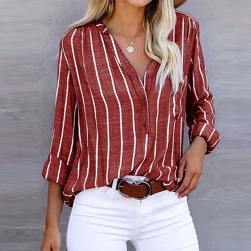 Annie | Elegante gestreepte blouse met knopen - Image 3
