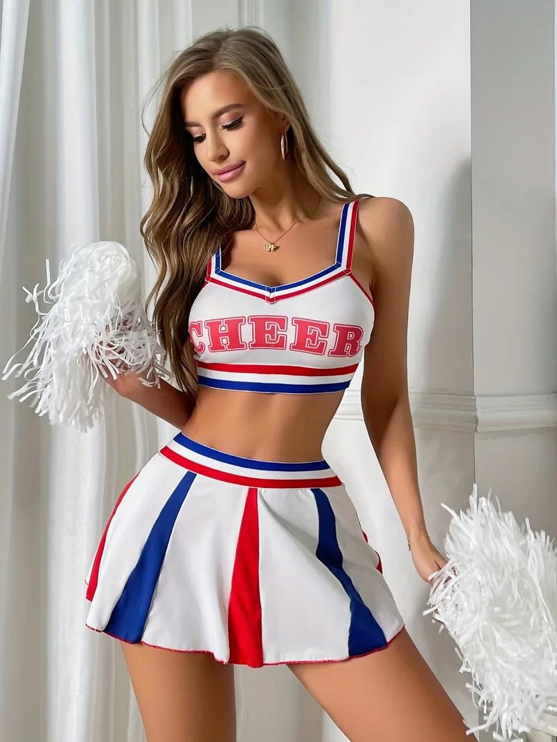 Cheerleader uniform met sportieve top en korte rok - Image 9