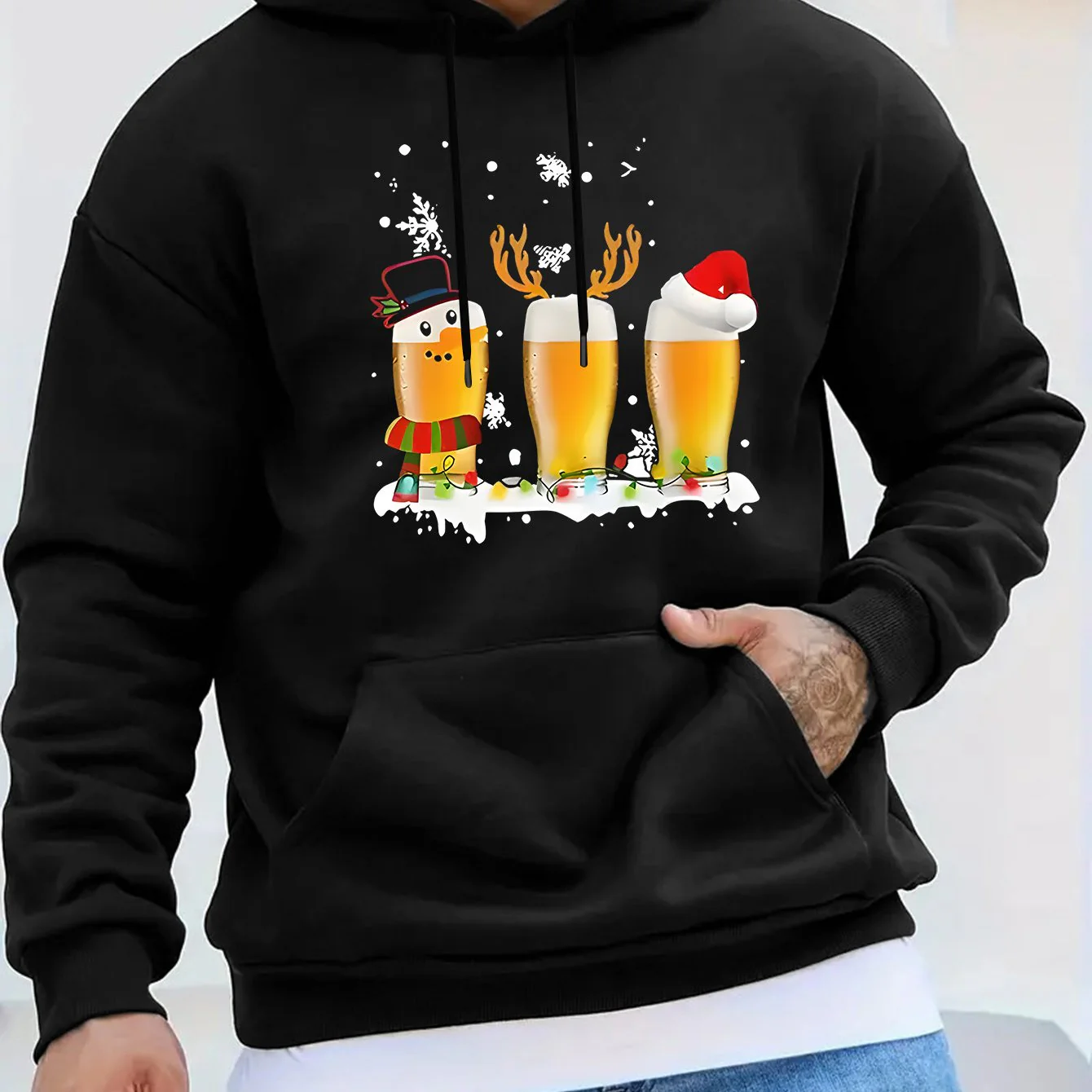 Beer | Casual & sportieve herensweater met kerstbiermok print - Image 11