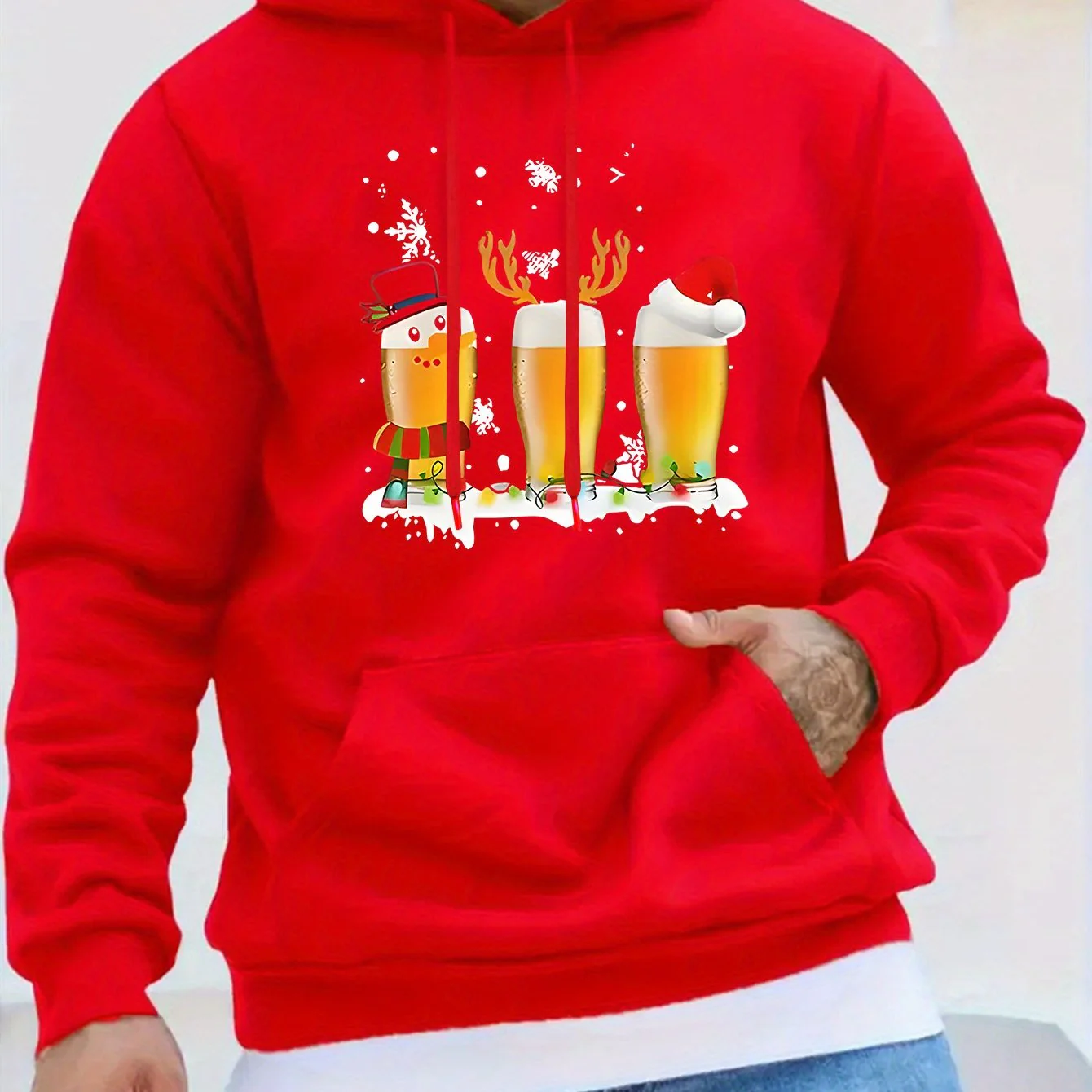Beer | Casual & sportieve herensweater met kerstbiermok print - Image 12