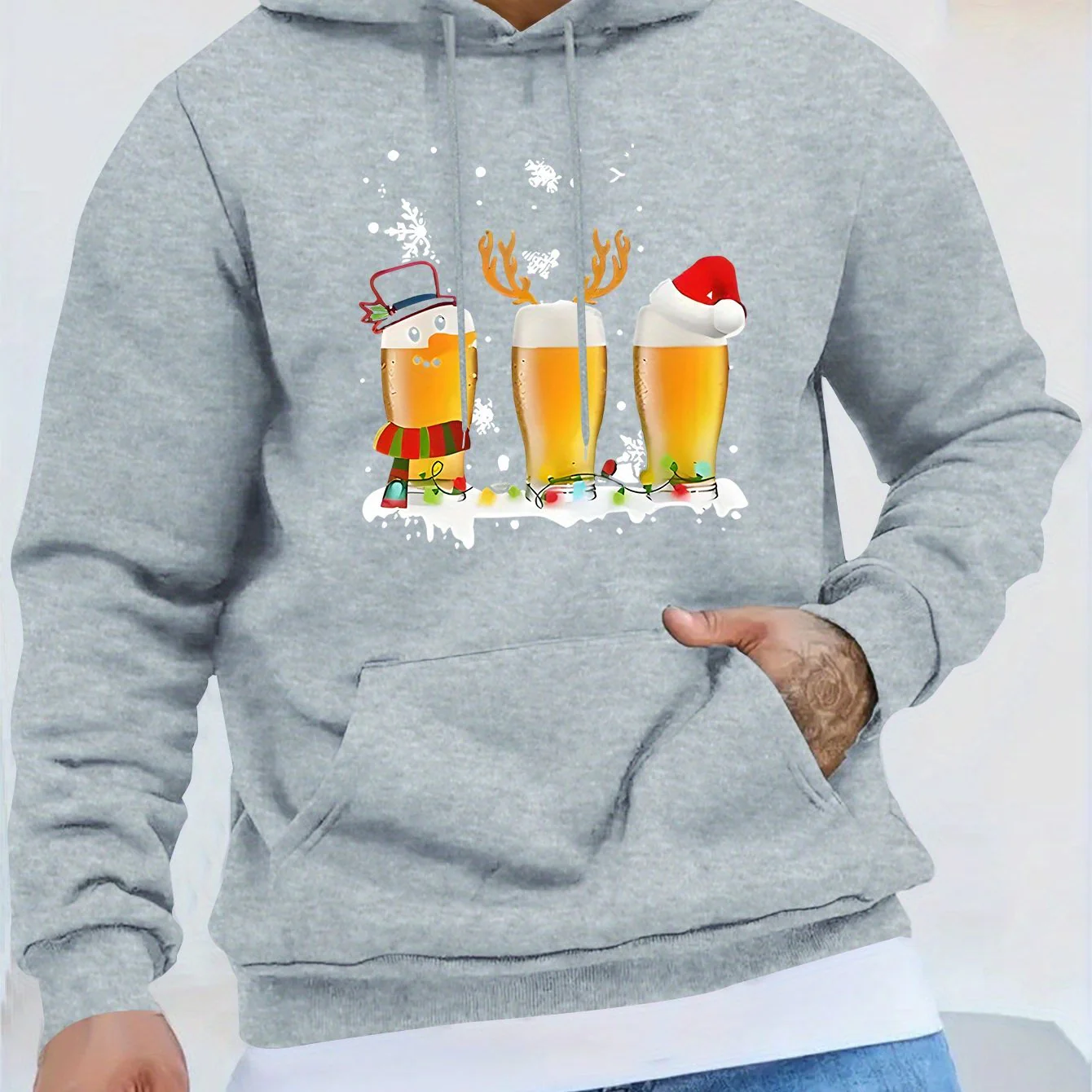Beer | Casual & sportieve herensweater met kerstbiermok print - Image 14