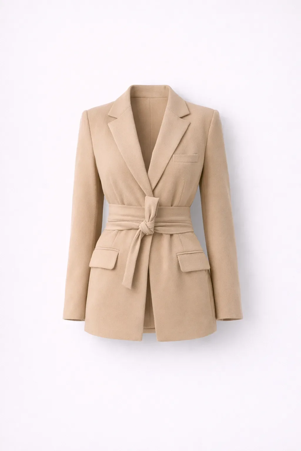Blazer met strikceintuur en diepe v-hals - Image 2