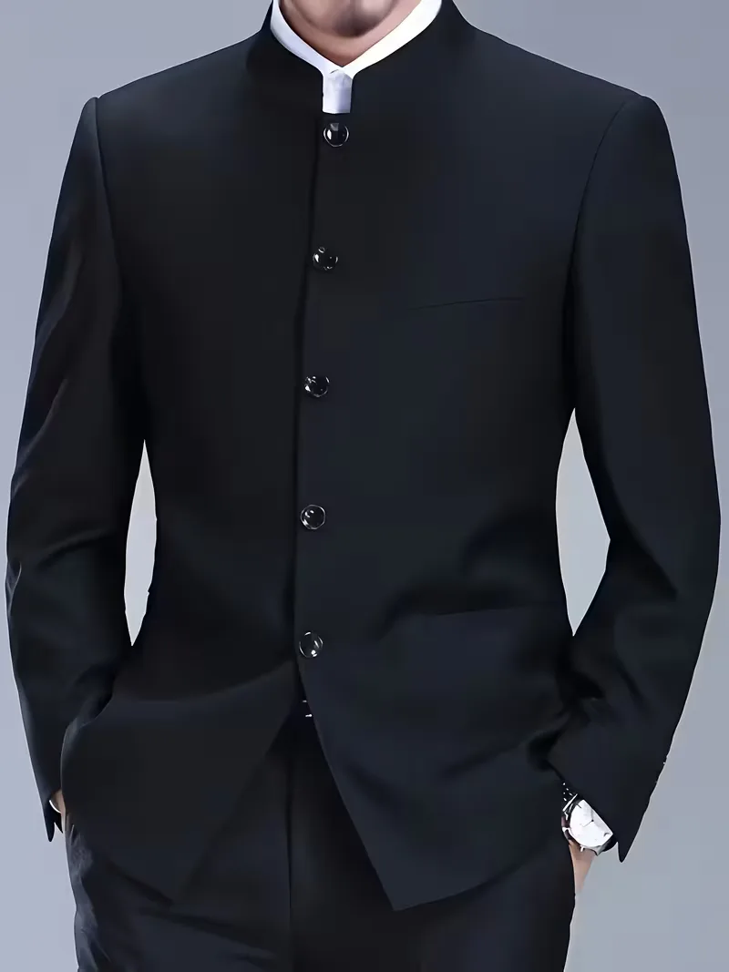 Blazer slim fit met mandarin collar - Image 4
