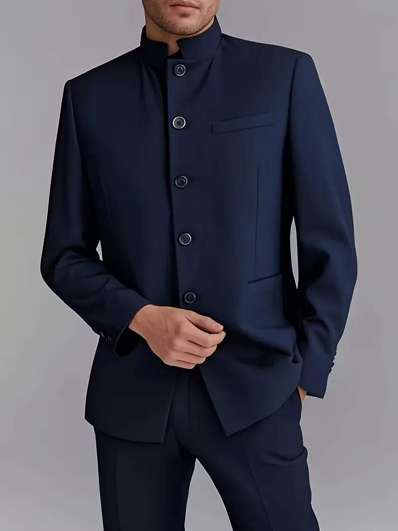 Blazer slim fit met mandarin collar - Image 8