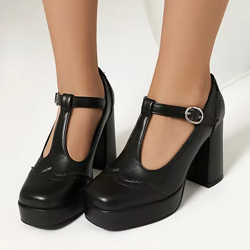Blokhak schoenen met enkelbandje - Image 3