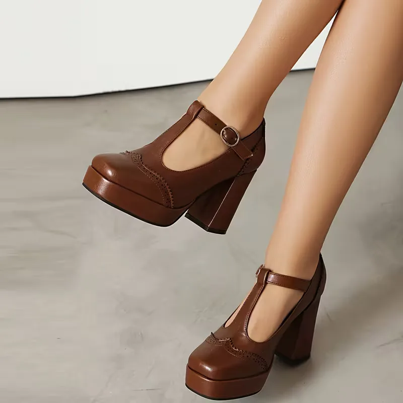 Blokhak schoenen met enkelbandje - Image 7