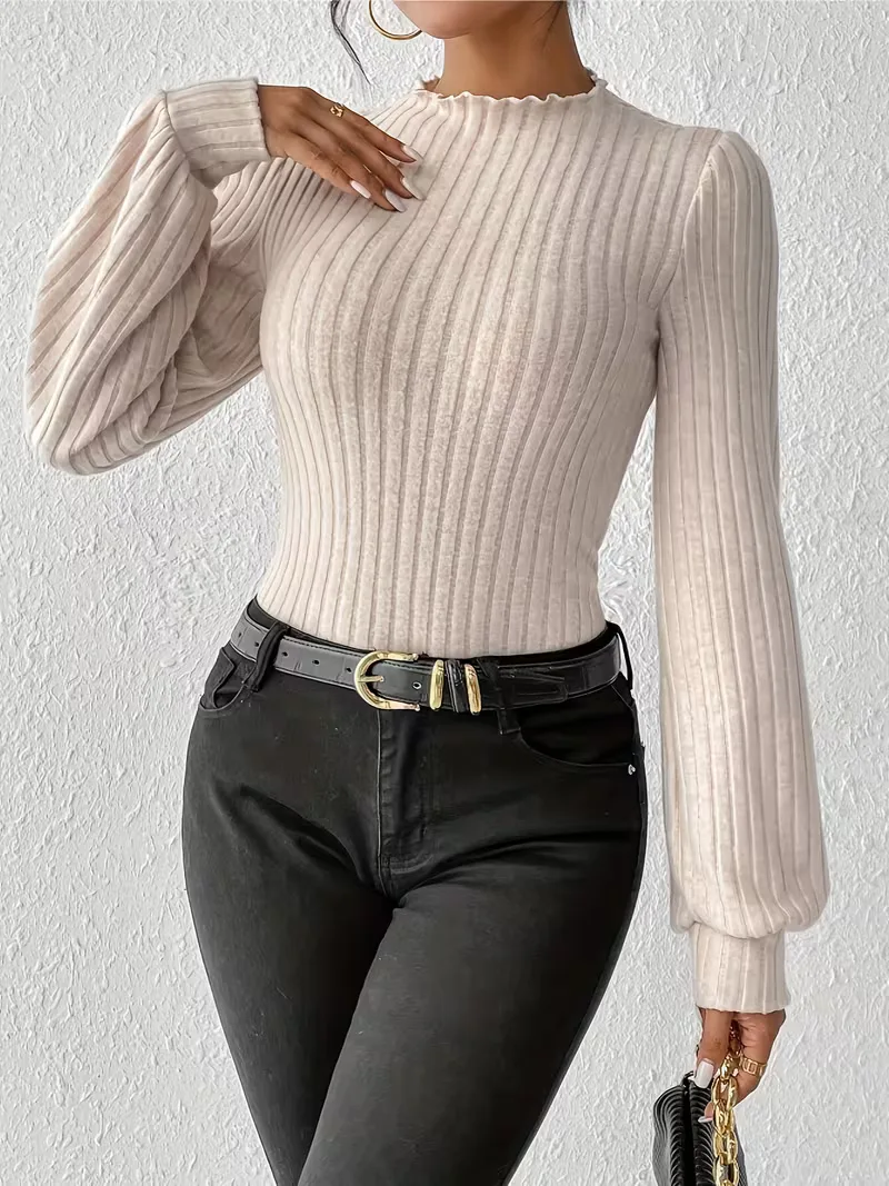 Bodysuit met rib-knit en lange mouwen - Image 11