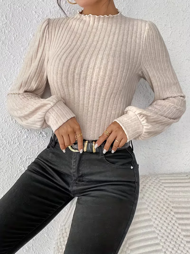 Bodysuit met rib-knit en lange mouwen - Image 12