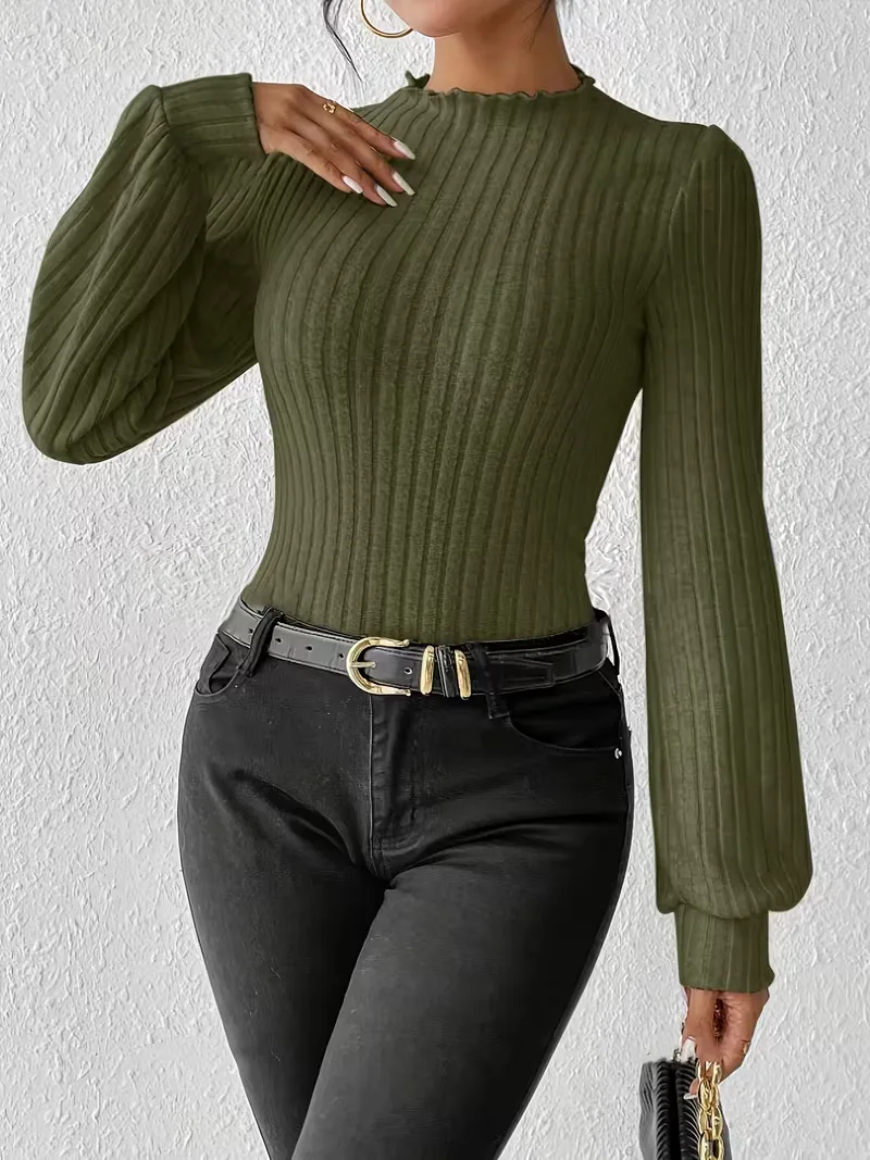 Bodysuit met rib-knit en lange mouwen - Image 6