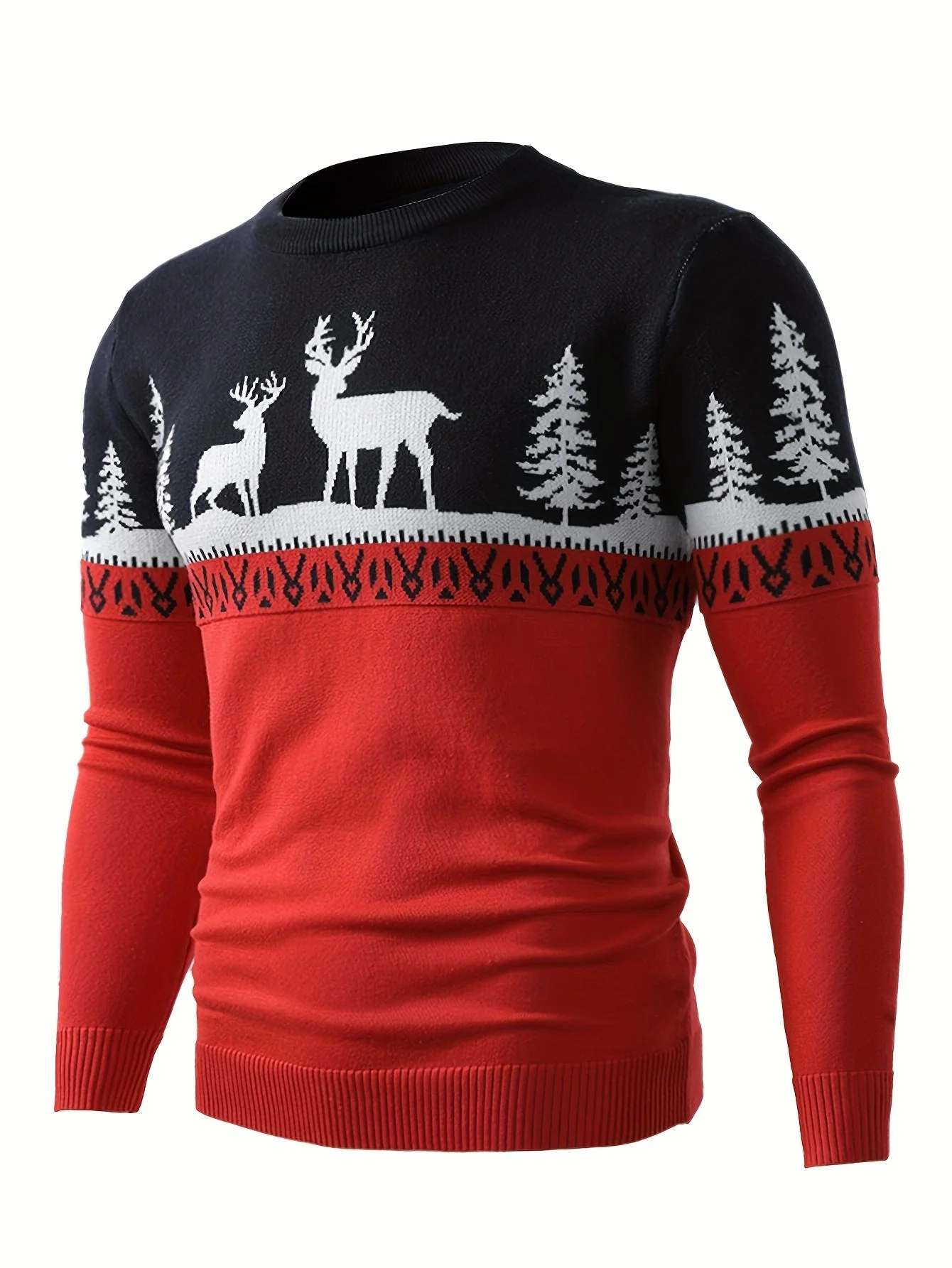 Bram | Feestelijke herentrui met kerst- en rendierprint - Image 12