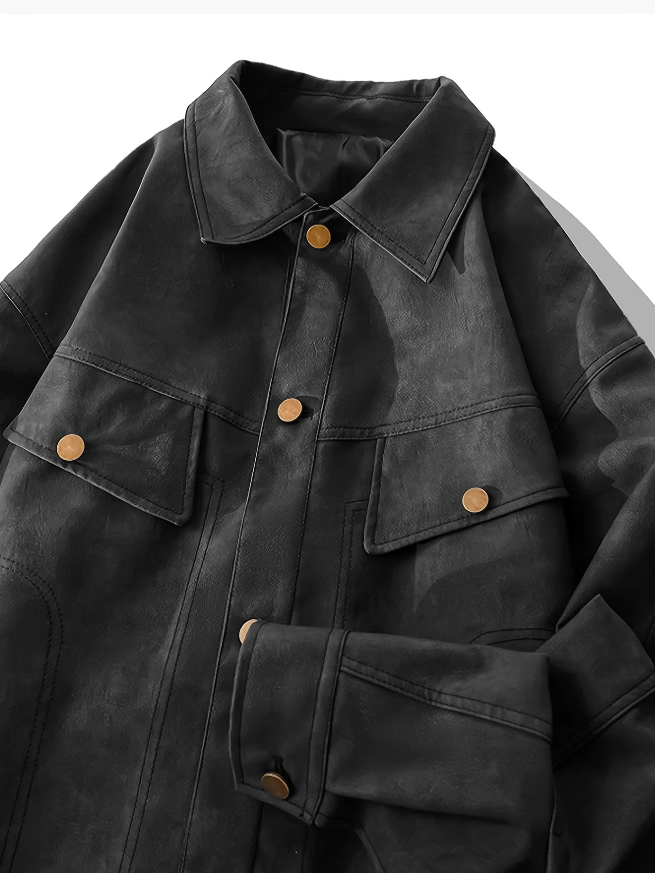 Bram | Trendy kunstlederen herenjas in casual biker stijl - Image 10