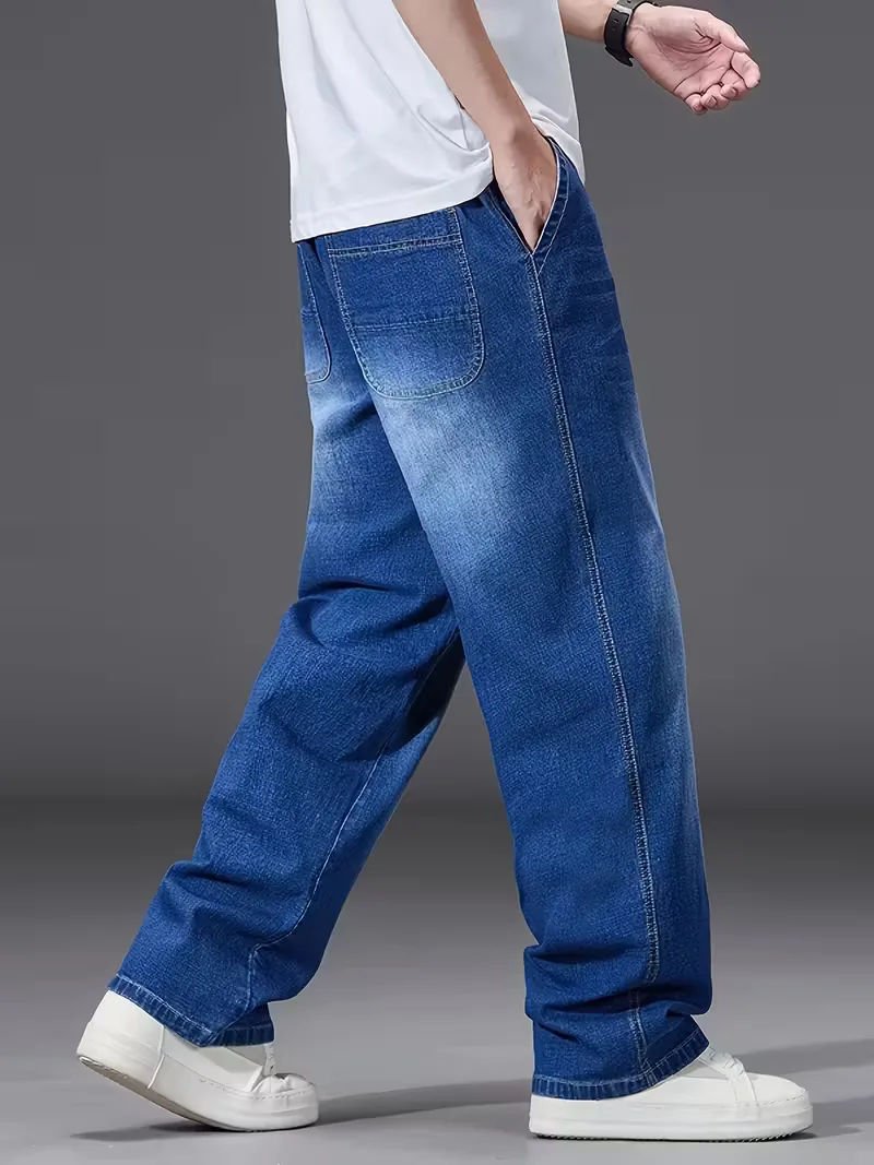 Broek met elastiek voor heren, los fit denim - Image 4