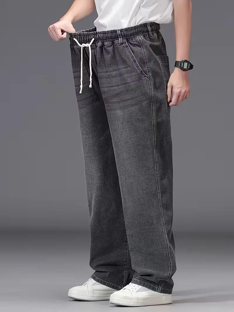 Broek met elastiek voor heren, los fit denim - Image 6
