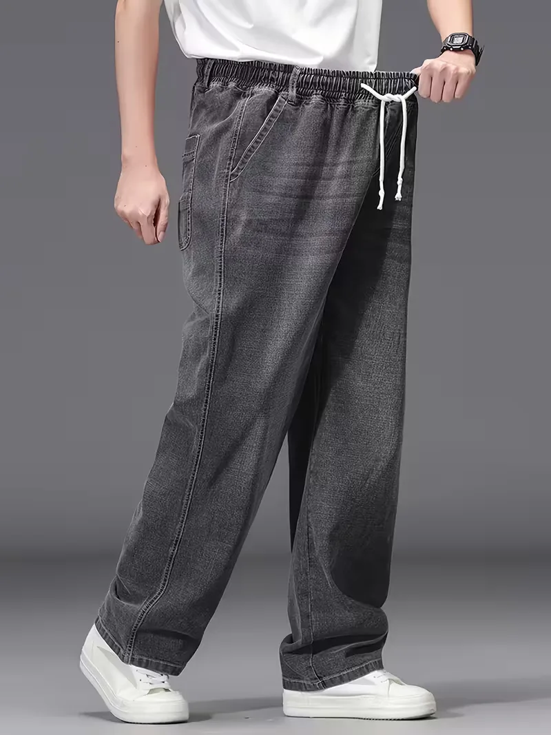 Broek met elastiek voor heren, los fit denim - Image 8