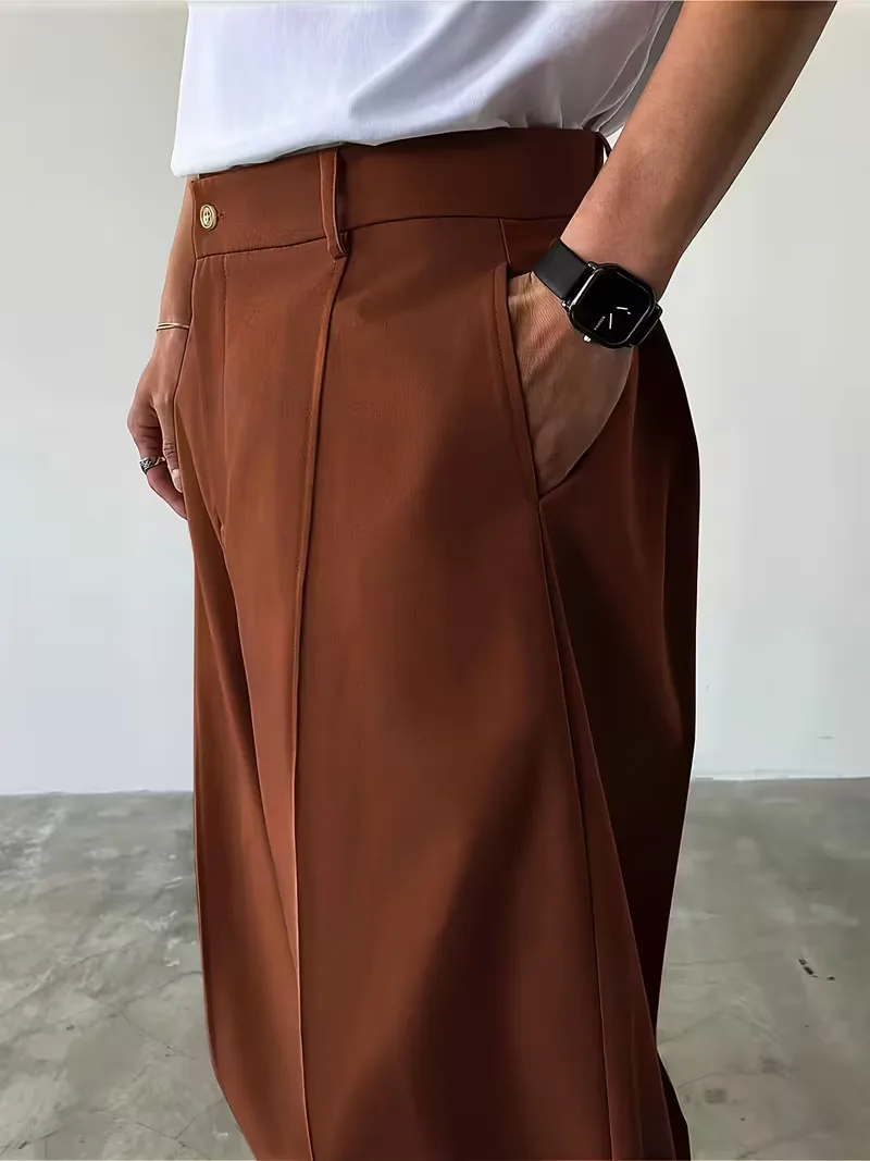 Broek met geplooid design en losse rechte pijp - Image 12