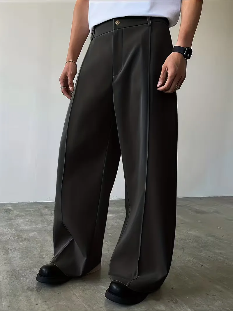 Broek met geplooid design en losse rechte pijp - Image 15