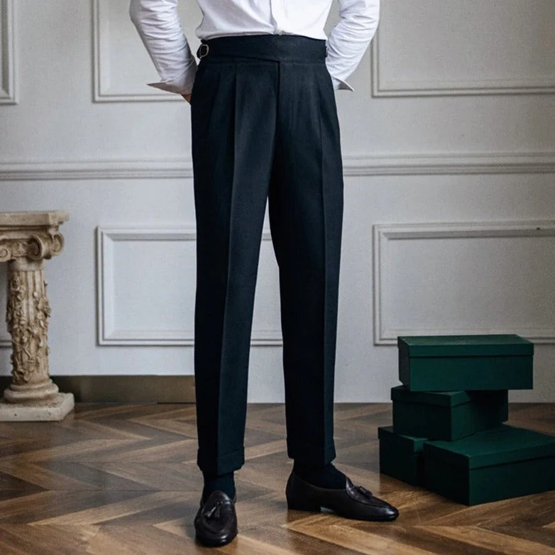 Broek met hoge taille en plooien aan de voorkant - Image 7