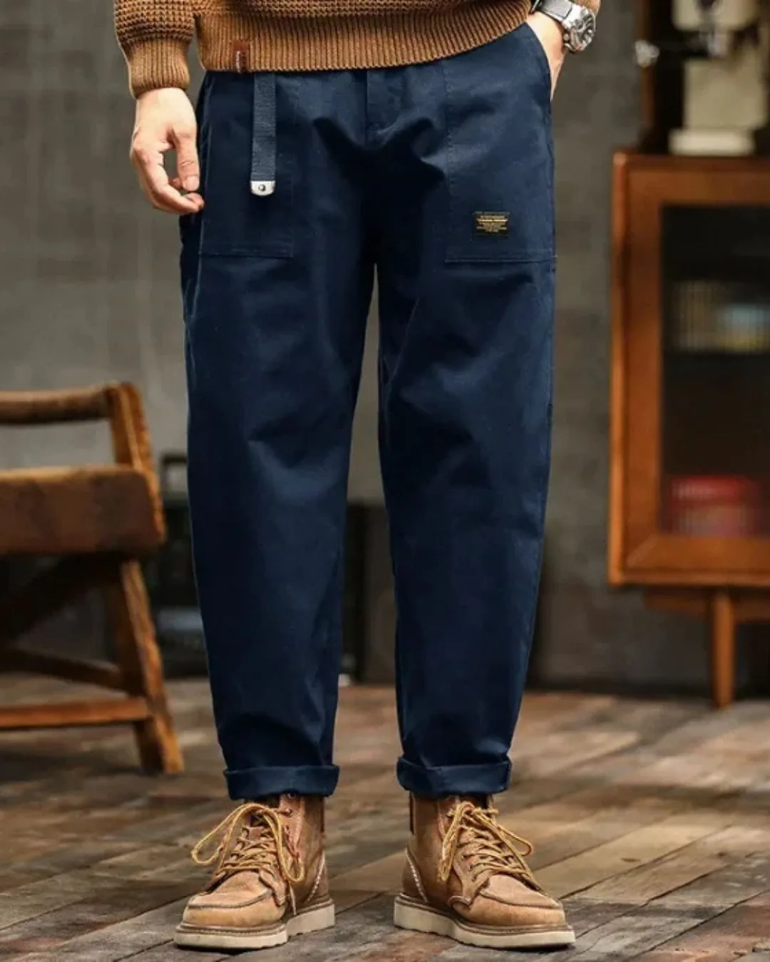 Cargo broek met veel zakken en opgerolde broekspijpen - Image 5
