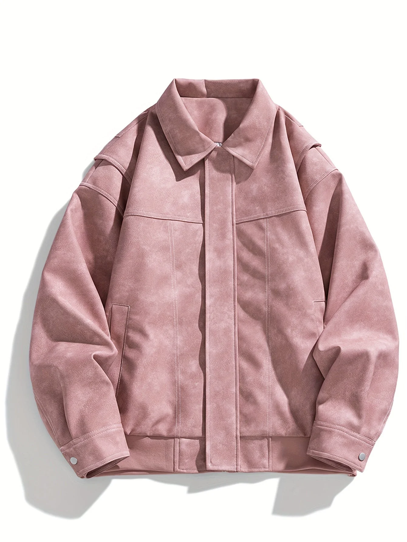 Cas | Heren casual kunstlederen jas met klep kraag & zakken - Image 5