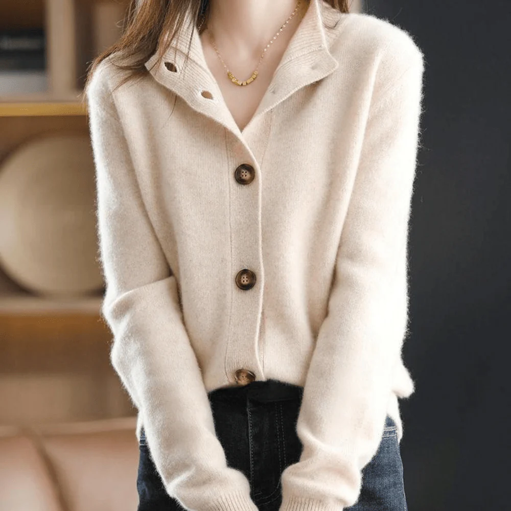 Cashmere cardigan met opstaande kraag - Image 2