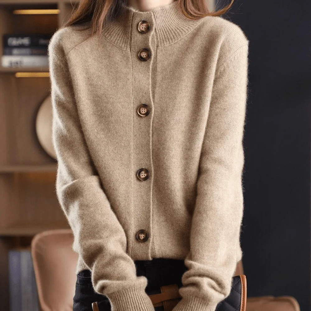 Cashmere cardigan met opstaande kraag - Image 3