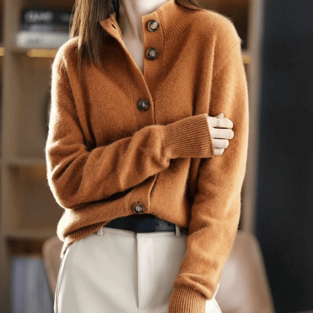 Cashmere cardigan met opstaande kraag - Image 5