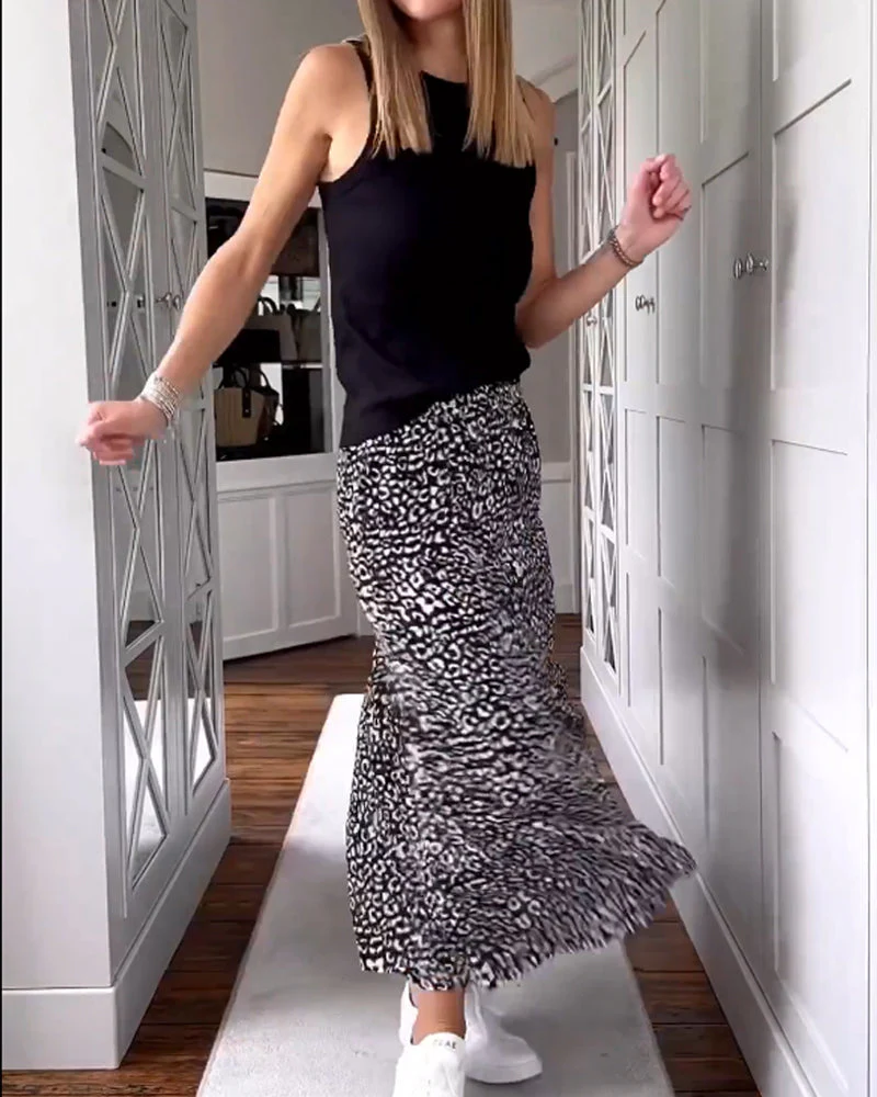 Casual bedrukte lange rok - Image 3