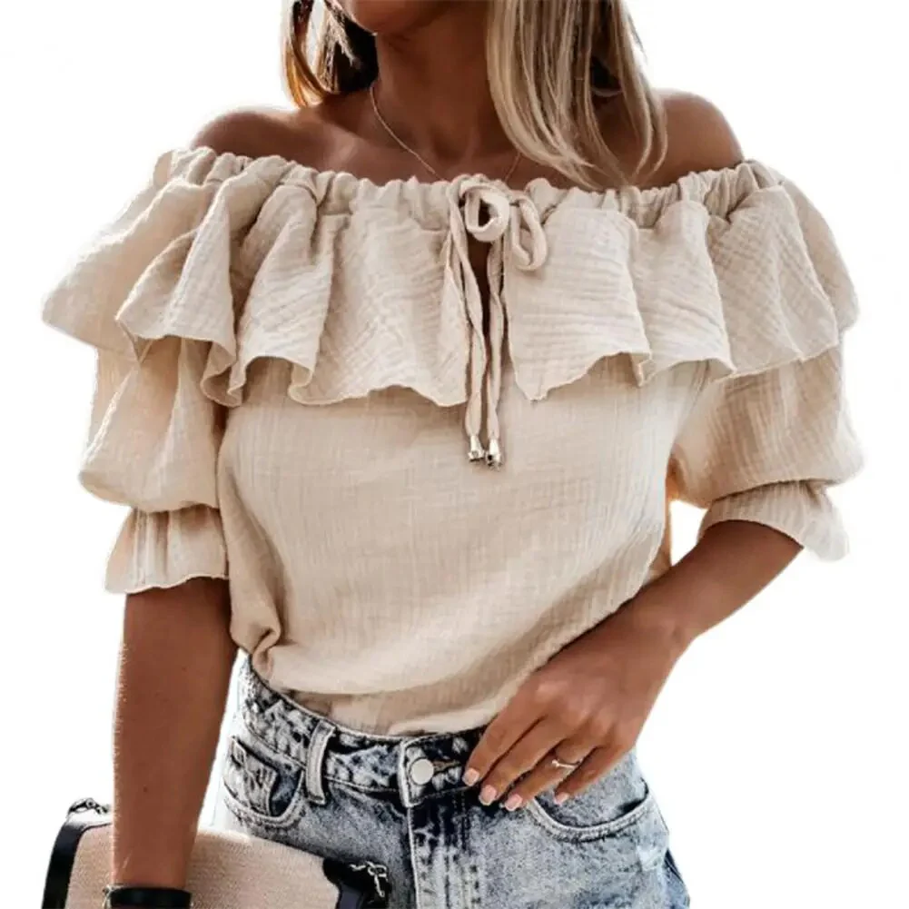 Casual blouse met ruches - Image 3