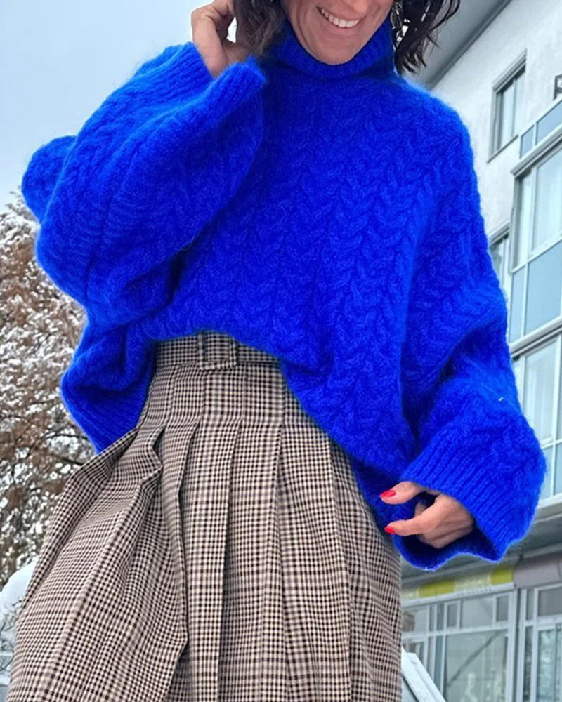 Casual effen gekleurde coltrui - Image 3