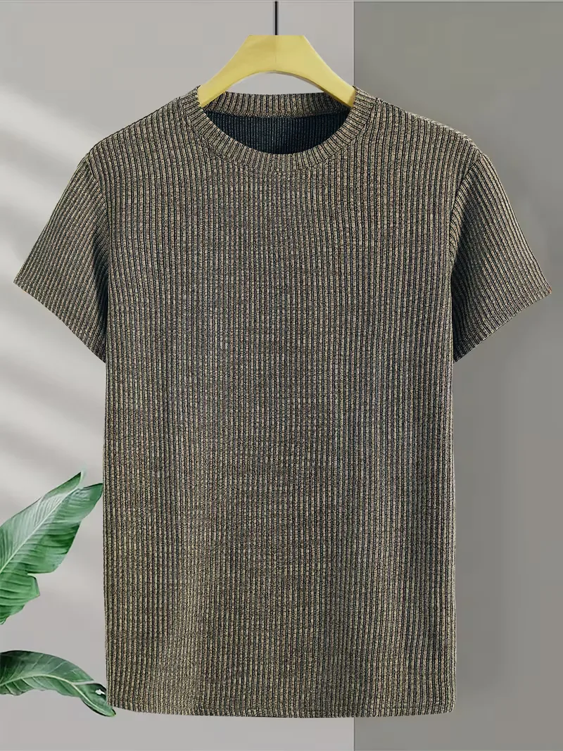 Casual heren T-shirt met jacquard patroon - Image 13