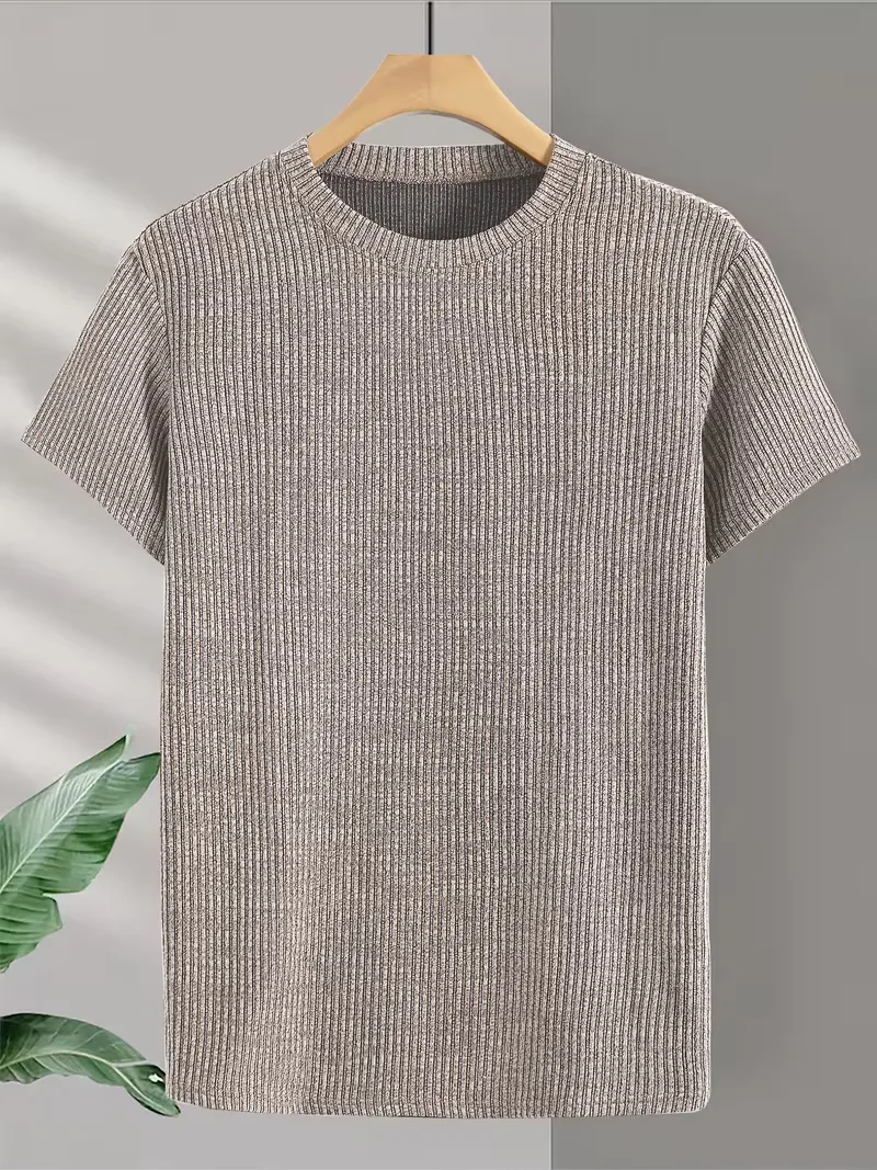 Casual heren T-shirt met jacquard patroon - Image 18