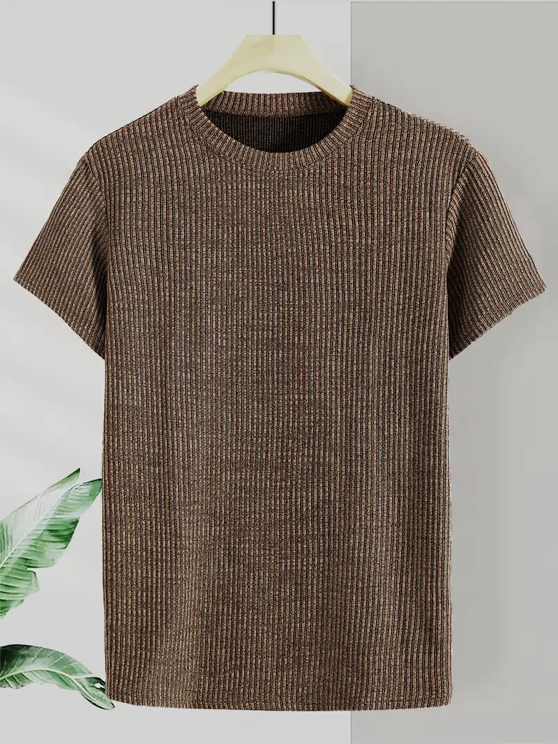 Casual heren T-shirt met jacquard patroon - Image 8