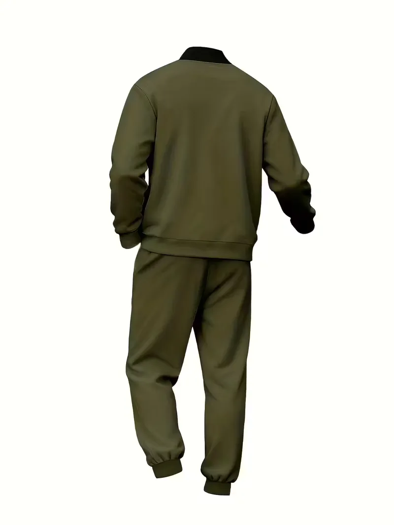 Casual heren set - jas met rits en ronde hals en broek - Image 27