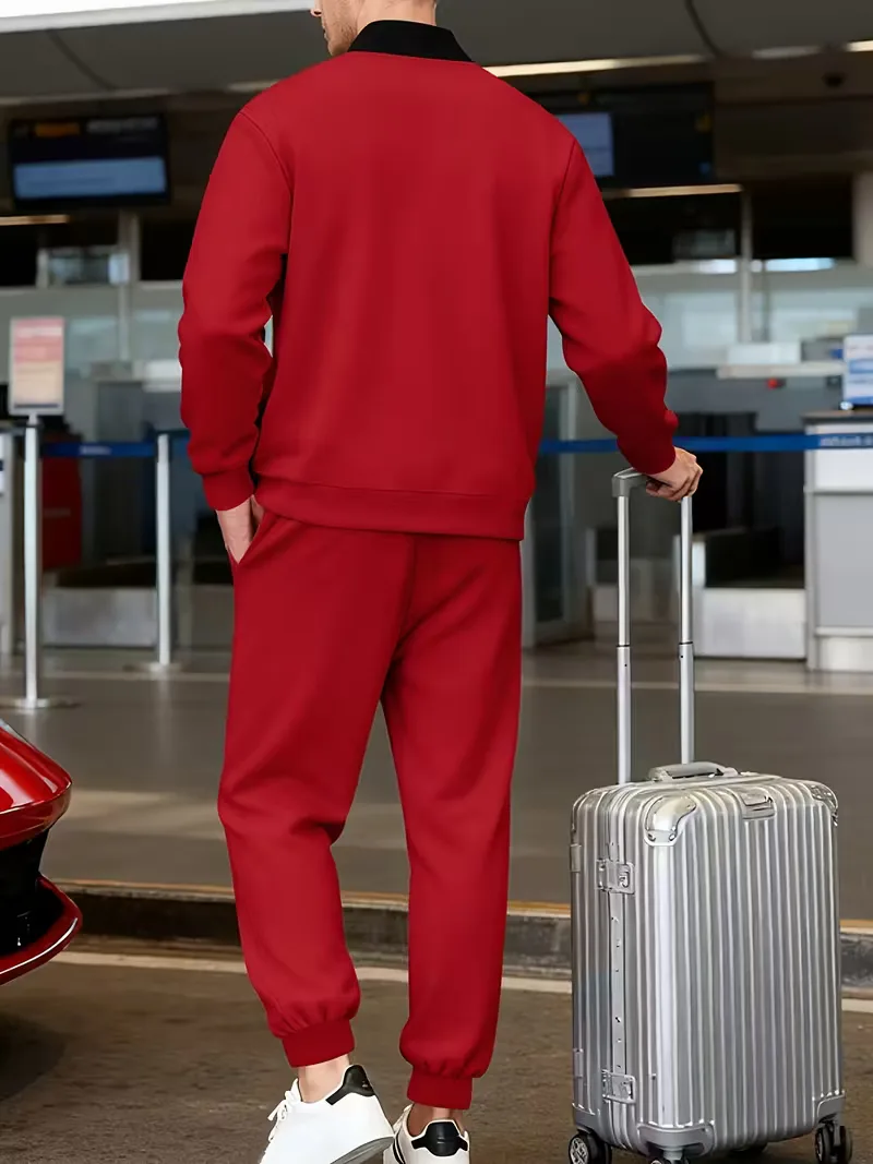 Casual heren set - jas met rits en ronde hals en broek - Image 34
