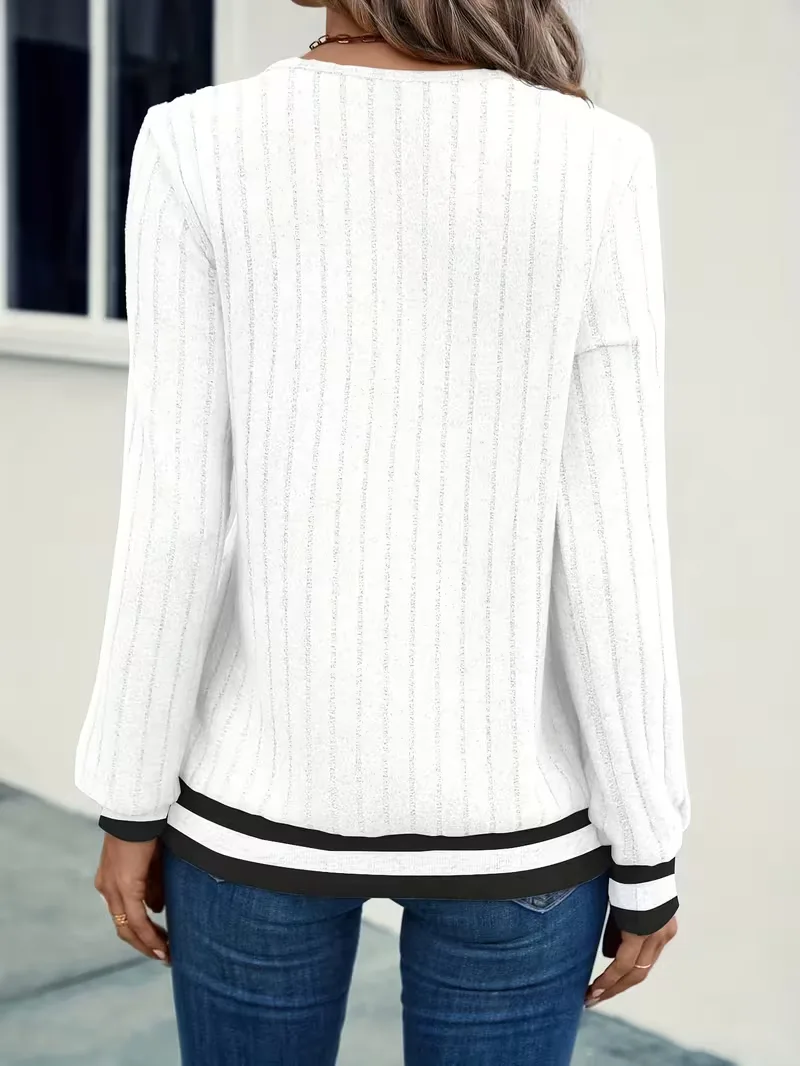 Casual longsleeve met V-hals - Image 15