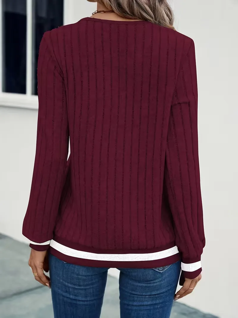 Casual longsleeve met V-hals - Image 18