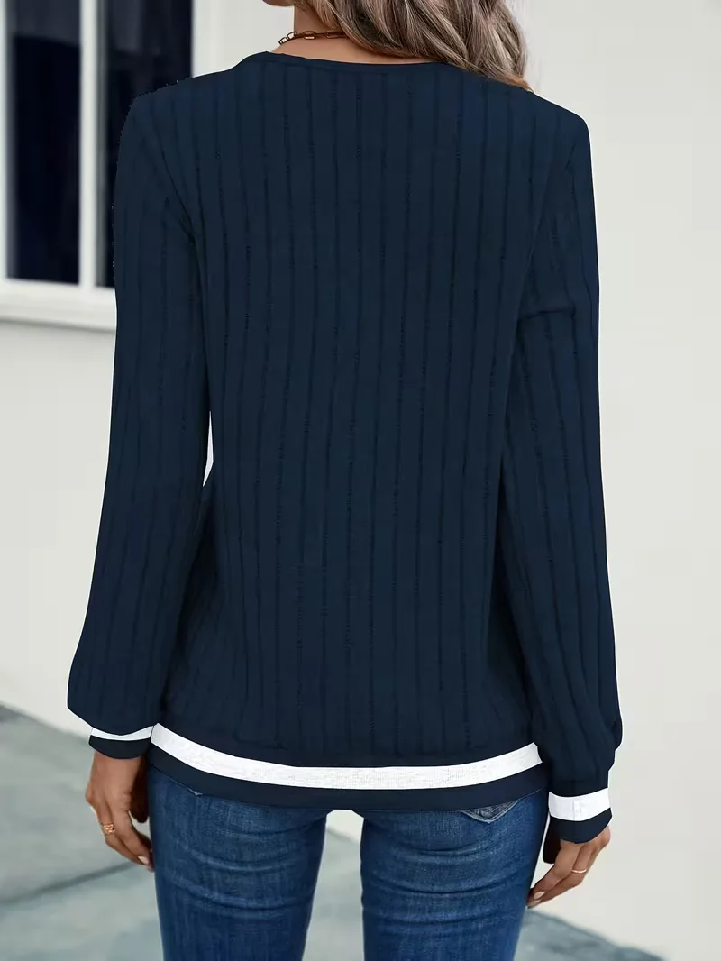 Casual longsleeve met V-hals - Image 5
