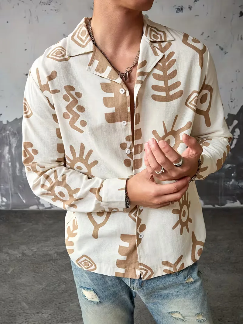 Casual overhemd met abstract print - Image 3