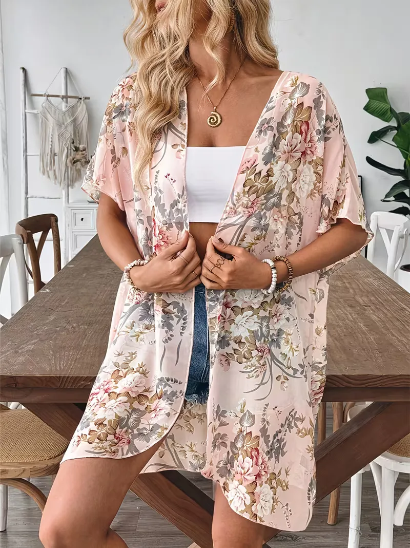 Chiffon cardigan met bloemenprint - Image 6