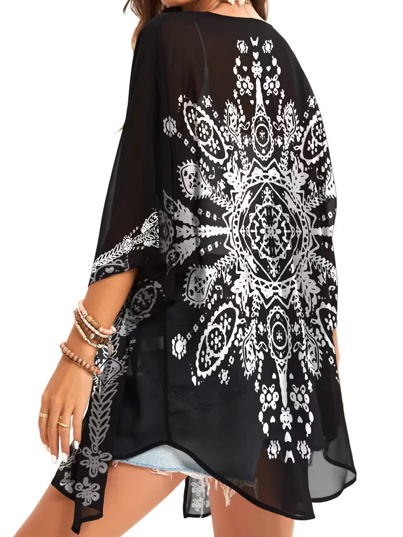 Chiffon kimono met bloemenprint - Image 4