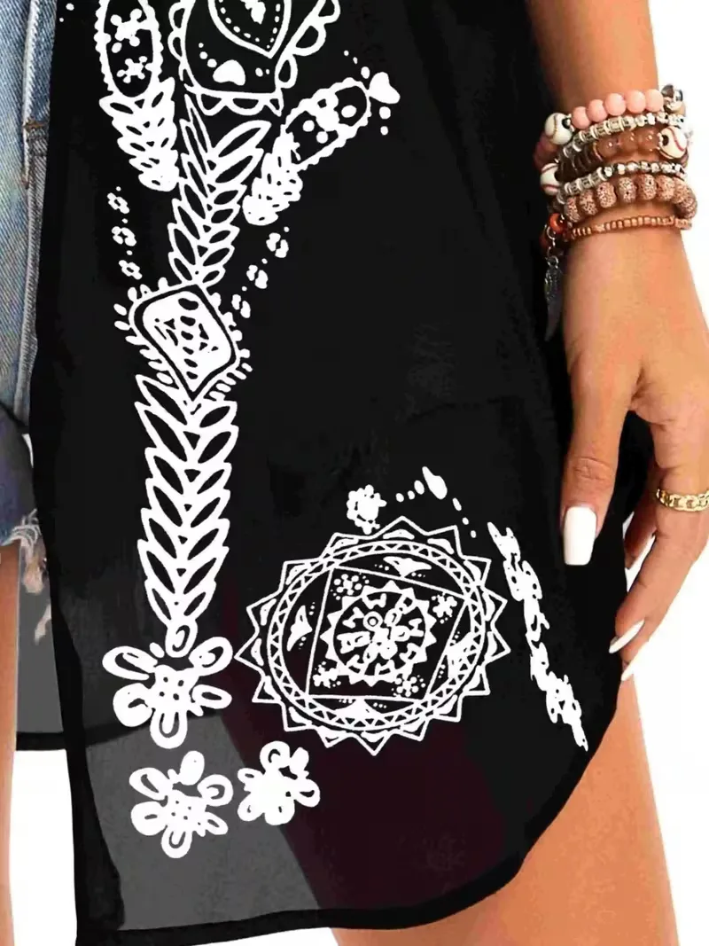 Chiffon kimono met bloemenprint - Image 6
