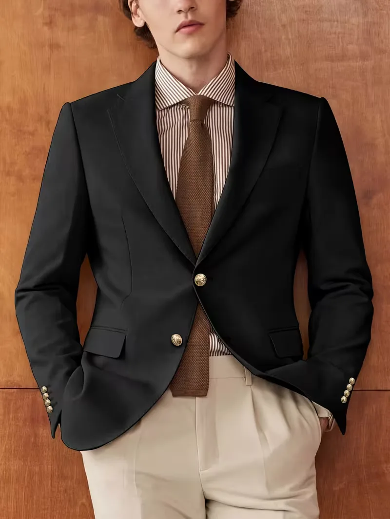 Colbert slim fit met gouden knopen - Image 11