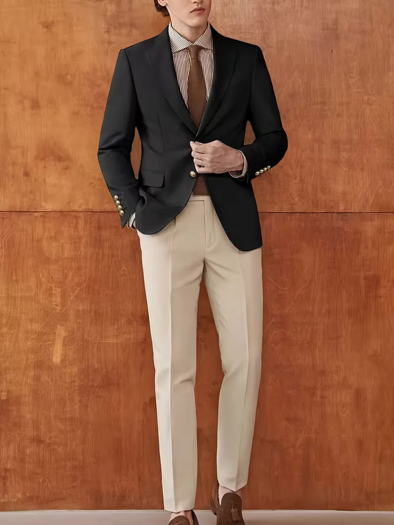Colbert slim fit met gouden knopen - Image 12