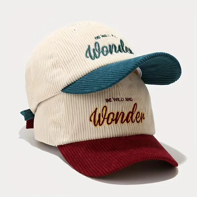 Corduroy baseball cap met geborduurde letters - Image 6